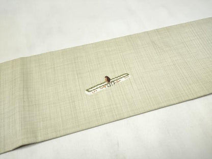 平和屋着物●九寸名古屋帯　巻物　筆　正絹　逸品　CABL9986hy