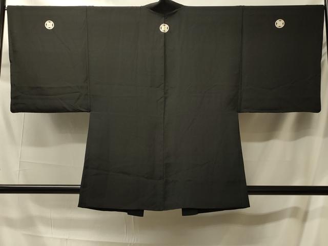 平和屋着物＃男性　羽織　黒紋付き　正絹　逸品　未使用　CABM0014in