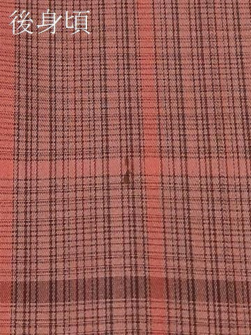 平和屋着物＃道行コート　雨コート　単衣　格子　ロング丈　正絹　逸品　CABM0027in