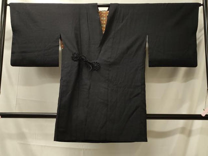 平和屋着物＃道中着　紬地　霞文　ロング丈　正絹　逸品　CABM0031in