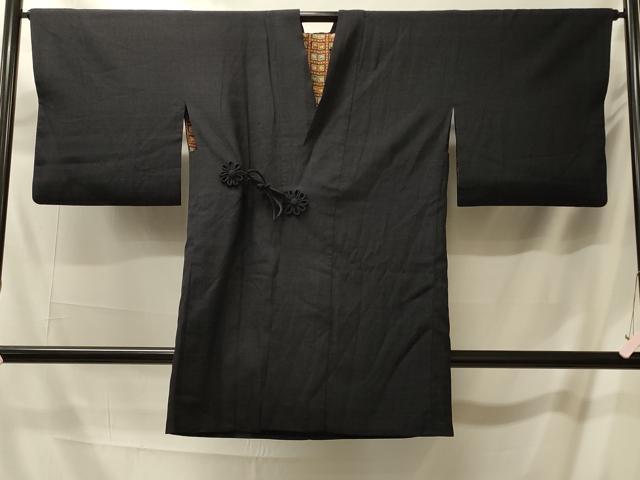 平和屋着物＃道中着　紬地　霞文　ロング丈　正絹　逸品　CABM0031in