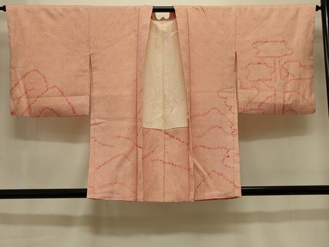 平和屋着物＃羽織　総絞り　枝葉文　正絹　逸品　CABM0050in