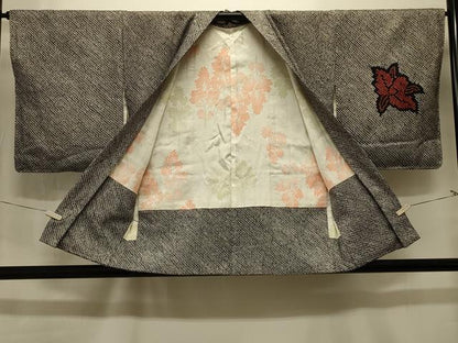 平和屋着物＃羽織　総絞り　草花文　黒地　正絹　逸品　未使用　CABM0084in