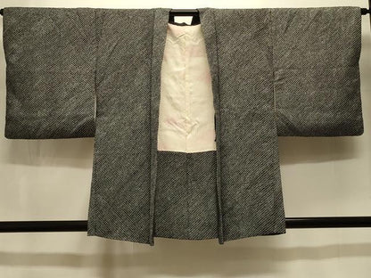 平和屋着物＃羽織　総絞り　黒地　正絹　逸品　CABM0090in
