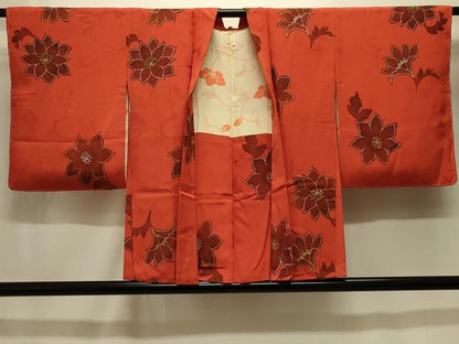 平和屋着物＃羽織　地紋起こし　草花文　正絹　逸品　未使用　CABM0094in