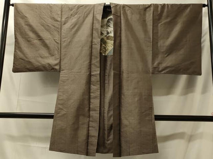 平和屋着物＃男性　本場大島紬　長羽織　80亀甲　総詰め　正絹　逸品　CABM0098in