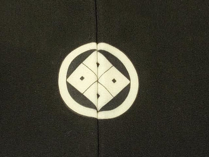 平和屋着物＃男性　羽織　黒紋付き　正絹　逸品　CABM0125in