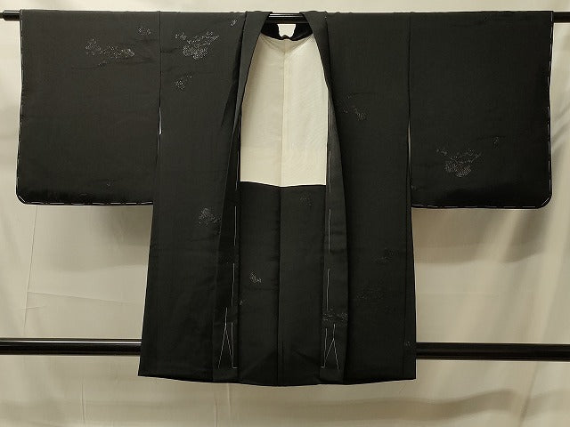 平和屋着物＃羽織　風景文　黒地　銀糸　正絹　逸品　未使用　CABM0145in