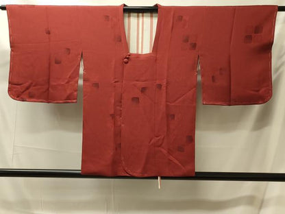 平和屋着物＃道行コート　地紋起こし　市松花文　正絹　逸品　未使用　CABM0151in