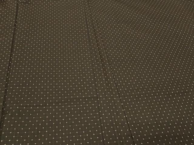 平和屋着物＃本場大島紬　羽織　格子　黒地　正絹　逸品　CABM0169in