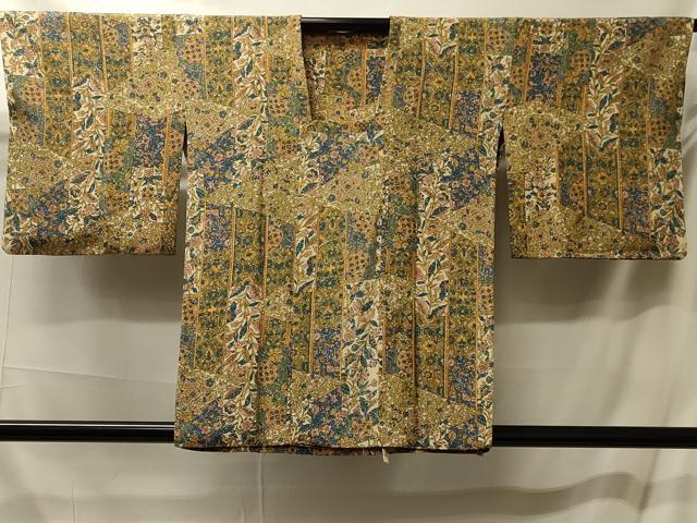 平和屋着物＃道行コート　更紗花文　正絹　逸品　CABM0170in