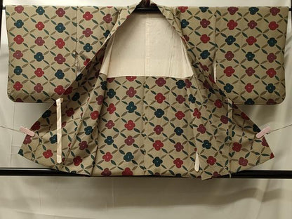 平和屋着物＃道中着　七宝花文　正絹　逸品　CABM0171in