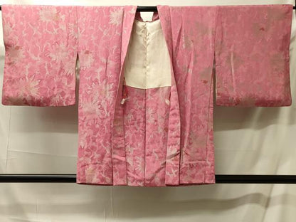 平和屋着物＃羽織　寿光織　枝花文　金銀糸　正絹　逸品　CABM0174in
