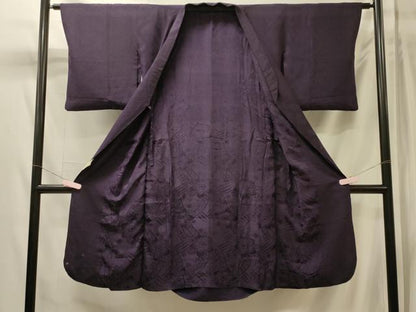 平和屋着物＃道行コート　紗綾形文様　ロング丈　正絹　逸品　CABM0175in