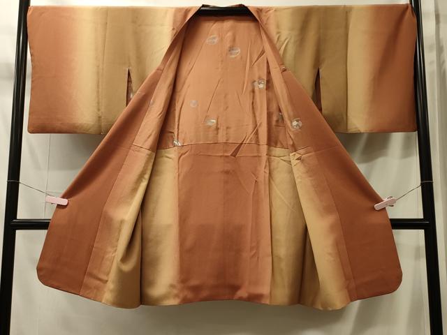 平和屋着物＃道行コート　間道　暈し染め　ロング丈　正絹　逸品　CABM0186in