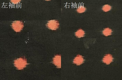 平和屋着物＃羽織　紬地　水玉　黒地　正絹　逸品　CABM0189in