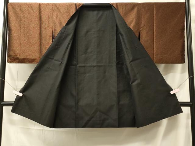 平和屋着物＃道行コート　リバーシブル　唐文様　黒地　反端付き　ロング丈　正絹　逸品　未使用　CABM0192in