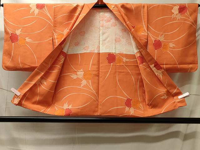 平和屋着物＃羽織　地紋起こし　草花文　正絹　逸品　未使用　CABM0194in