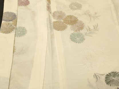 平和屋着物＃羽織　寿光織　菊文　金糸　正絹　逸品　未使用　CABM0195in