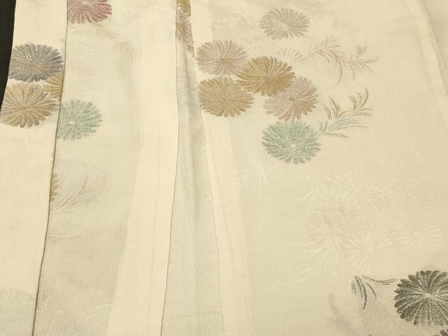 平和屋着物＃羽織　寿光織　菊文　金糸　正絹　逸品　未使用　CABM0195in