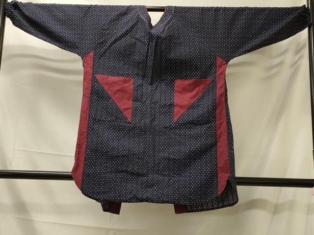 平和屋着物＃久留米絣　和装コート　縞　綿　逸品　CABM0211in