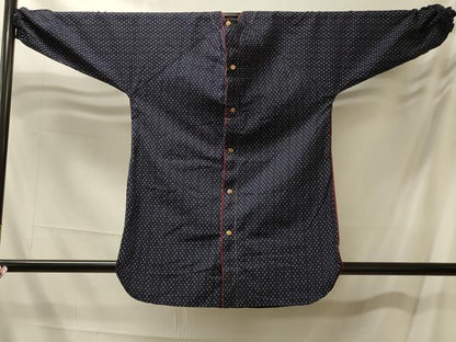 平和屋着物＃久留米絣　和装コート　縞　綿　逸品　CABM0211in