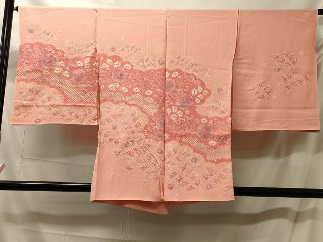 平和屋着物＃羽織　仮絵羽　総絞り　雲取り草花文　正絹　逸品　未使用　CABM0222in