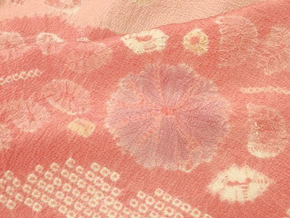 平和屋着物＃羽織　仮絵羽　総絞り　雲取り草花文　正絹　逸品　未使用　CABM0222in