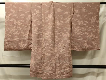 平和屋着物＃羽織　仮絵羽　立波花鳥文　鬼しぼ縮緬　正絹　逸品　未使用　CABM0223in