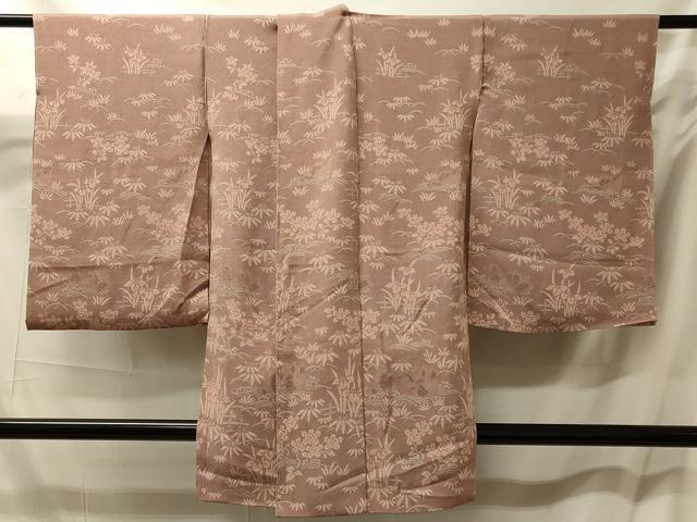 平和屋着物＃羽織　仮絵羽　立波花鳥文　鬼しぼ縮緬　正絹　逸品　未使用　CABM0223in