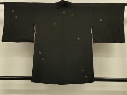 平和屋着物＃羽織　寿光織　宝尽くし文　黒地　金銀糸　正絹　逸品　CABM0225in