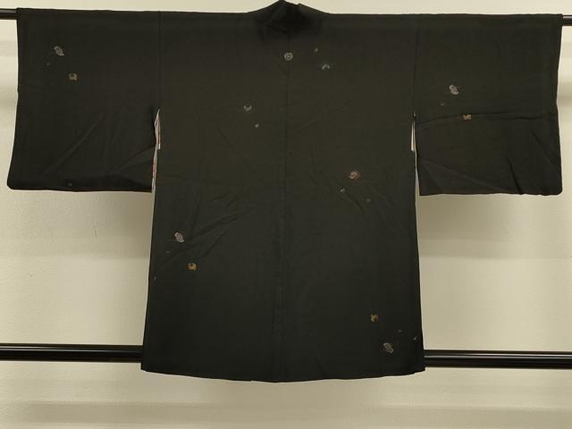 平和屋着物＃羽織　寿光織　宝尽くし文　黒地　金銀糸　正絹　逸品　CABM0225in