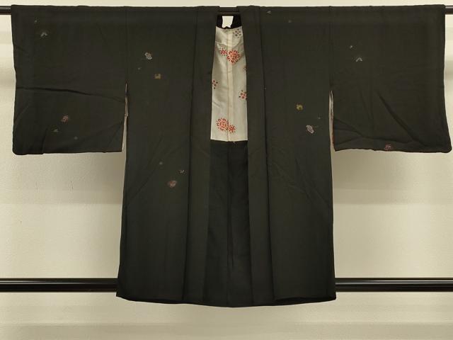 平和屋着物＃羽織　寿光織　宝尽くし文　黒地　金銀糸　正絹　逸品　CABM0225in