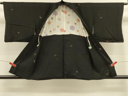 平和屋着物＃羽織　寿光織　宝尽くし文　黒地　金銀糸　正絹　逸品　CABM0225in