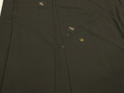 平和屋着物＃羽織　寿光織　宝尽くし文　黒地　金銀糸　正絹　逸品　CABM0225in