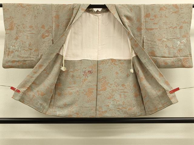 平和屋着物＃羽織　寿光織　狩猟文　金銀糸　正絹　逸品　CABM0238in