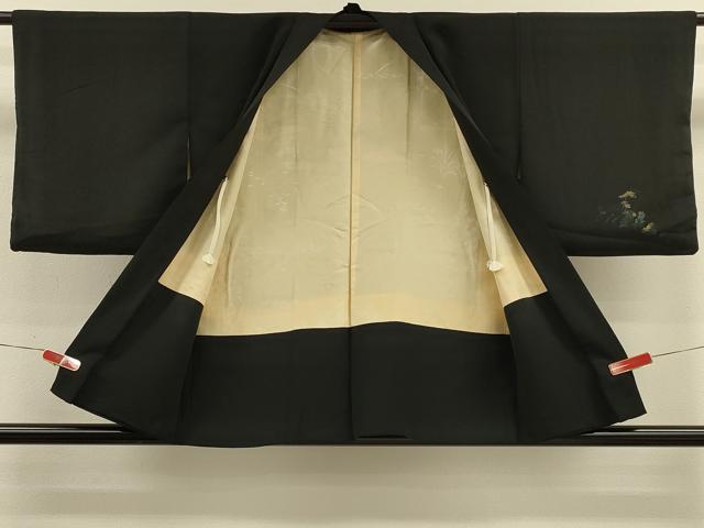 平和屋着物＃羽織　寿光織　遠山風景文　黒地　金糸　正絹　逸品　CABM0240in
