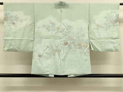 平和屋着物＃羽織　寿光織　草花文　金銀糸　正絹　逸品　CABM0246in