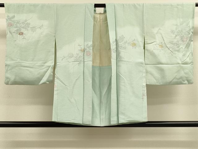 平和屋着物＃羽織　寿光織　草花文　金銀糸　正絹　逸品　CABM0246in