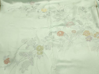 平和屋着物＃羽織　寿光織　草花文　金銀糸　正絹　逸品　CABM0246in