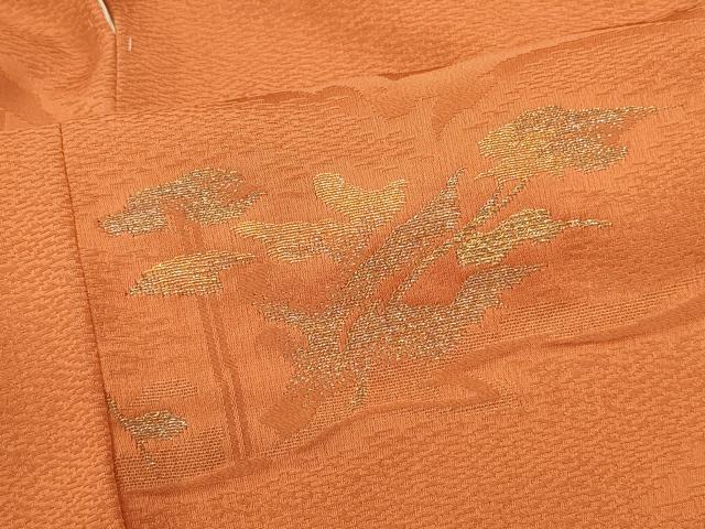 平和屋着物＃道行コート　寿光織　枝葉文　金銀糸　正絹　逸品　未使用　CABM0251in