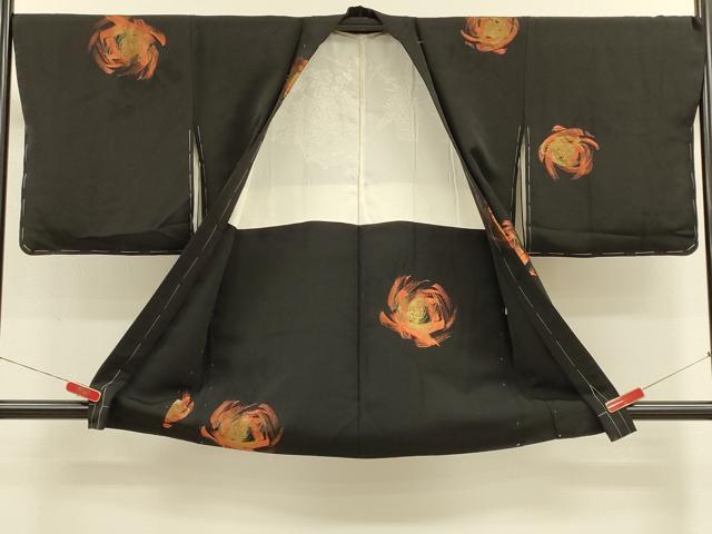 平和屋着物＃羽織　舞花文　黒地　金糸　正絹　逸品　未使用　CABM0255in