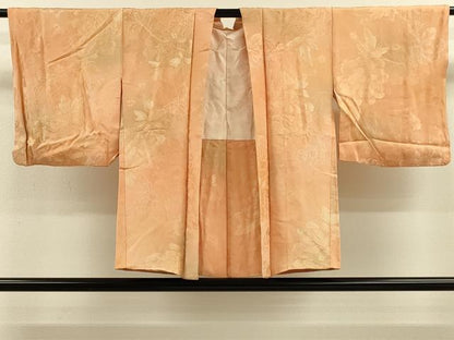 平和屋着物＃羽織　地紋起こし　草花文　暈し染め　正絹　逸品　CABM0256in