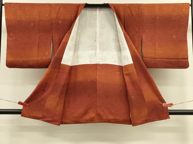 平和屋着物＃道行コート　作家物　横段文　暈し染め　正絹　逸品　CABM0264in