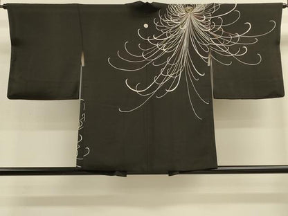 平和屋着物＃羽織　乱菊　黒地　金彩　正絹　逸品　CABM0266in