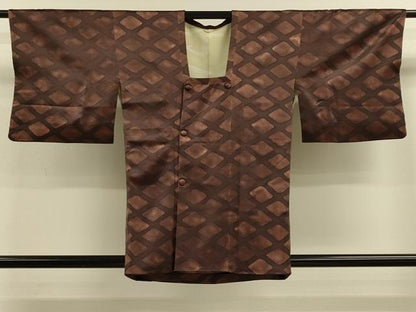 平和屋着物＃道行コート　菱文　正絹　逸品　CABM0278in