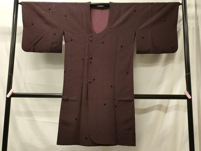 平和屋着物＃道行コート　輪奈ビロード　葉づくし　ロング丈　正絹　逸品　CABM0287in