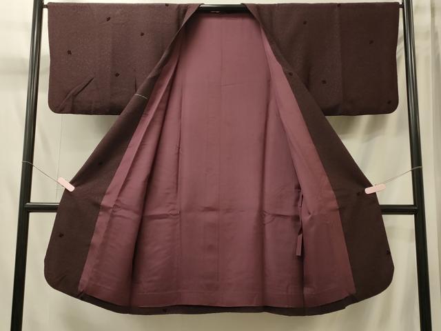 平和屋着物＃道行コート　輪奈ビロード　葉づくし　ロング丈　正絹　逸品　CABM0287in