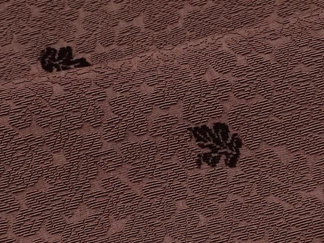 平和屋着物＃道行コート　輪奈ビロード　葉づくし　ロング丈　正絹　逸品　CABM0287in