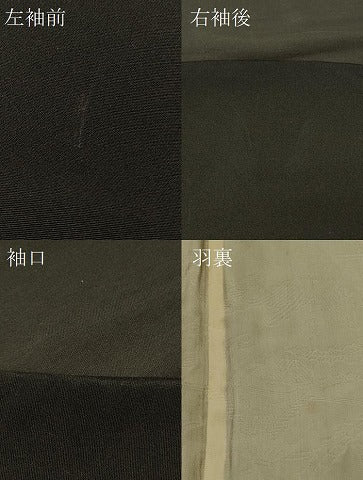 平和屋着物＃羽織　草花文　黒地　正絹　逸品　CABM0298in